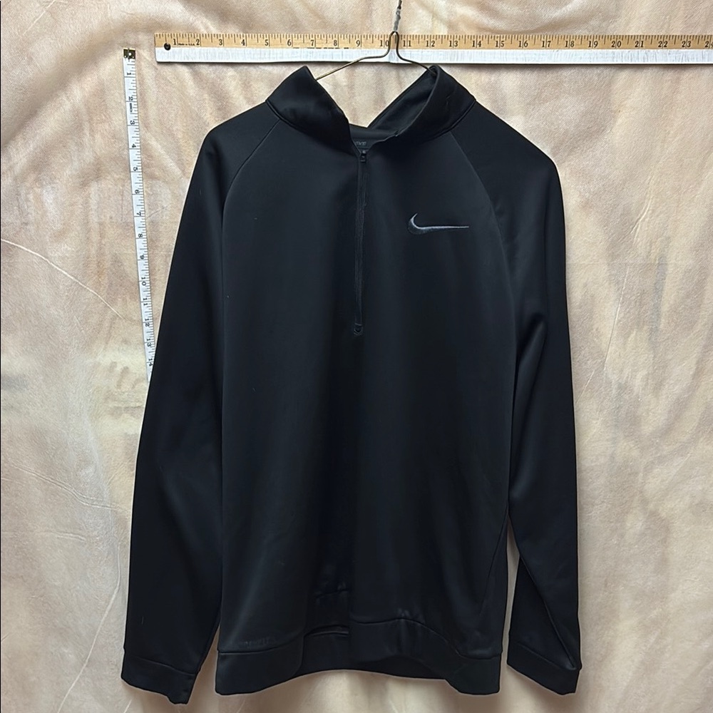 Nike Black Performance Jacket with Hood and Elastic Cuffs